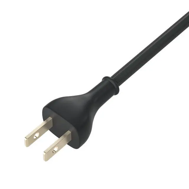 Alt view image 4 of 7 - Power Cord for A2825 HomePod (2nd Gen) Smart Speaker, 6ft/1.8m | US AC Power Cable 2-Prong Plug Male to Female Charger Adapter Cable, Black, Braided