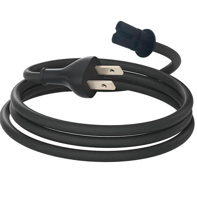 Alt view image 7 of 7 - Power Cord for A2825 HomePod (2nd Gen) Smart Speaker, 6ft/1.8m | US AC Power Cable 2-Prong Plug Male to Female Charger Adapter Cable, Black, Braided