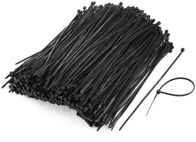 Main image of 1000pcs 3mm x 150mm Nylon Self-Locking Electric Cable Zip Ties Black