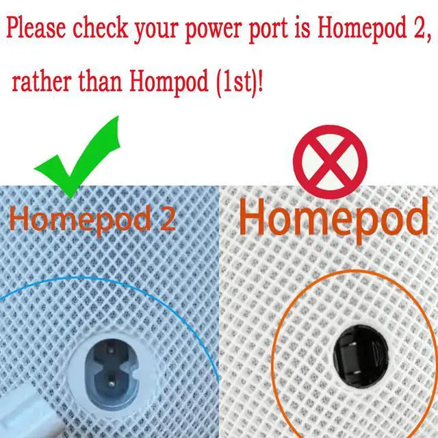 Alt view image 6 of 7 - Power Cord for A2825 HomePod (2nd Gen) Smart Speaker, 6ft/1.8m | US AC Power Cable 2-Prong Plug Male to Female Charger Adapter Cable, Black, Braided