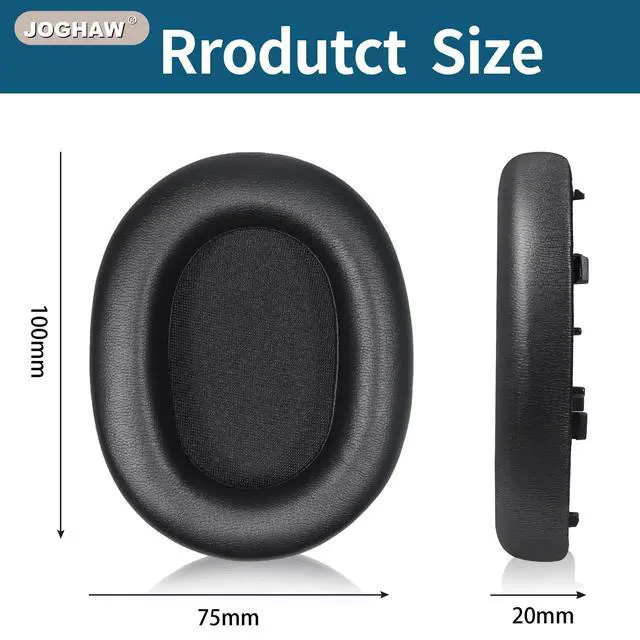 Alt view image 5 of 7 - Replacement Headphone Pads for Sony WH-1000xm5 (WH-1000xm5) Soft Protein Leather Replacement Earpads Ear, Premium Soft Memory Foam - Black