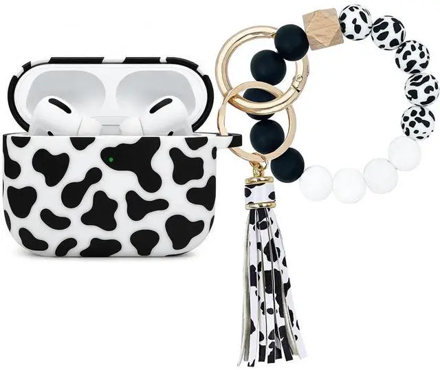 Main image of AirPods Pro 3 Case (2025), Shockproof Soft Silicone Case Cover Compatible with Apple Airpods Pro3 Case, Cute Skin Cover with Bracelet Lanyard and Keychain for Men and Women (Cow)