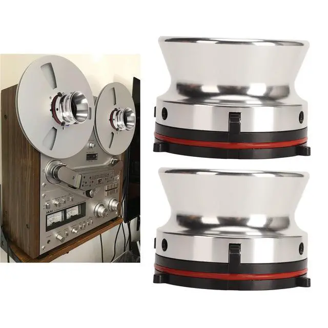 Alt view image 4 of 7 - Nab Reel Hub Adaptors for 10in Reel to Reel Tape Recorders, 1 Pair Aluminium Nab Hub Device for for Akai for TEAC, Universal Loading Device (Silver)