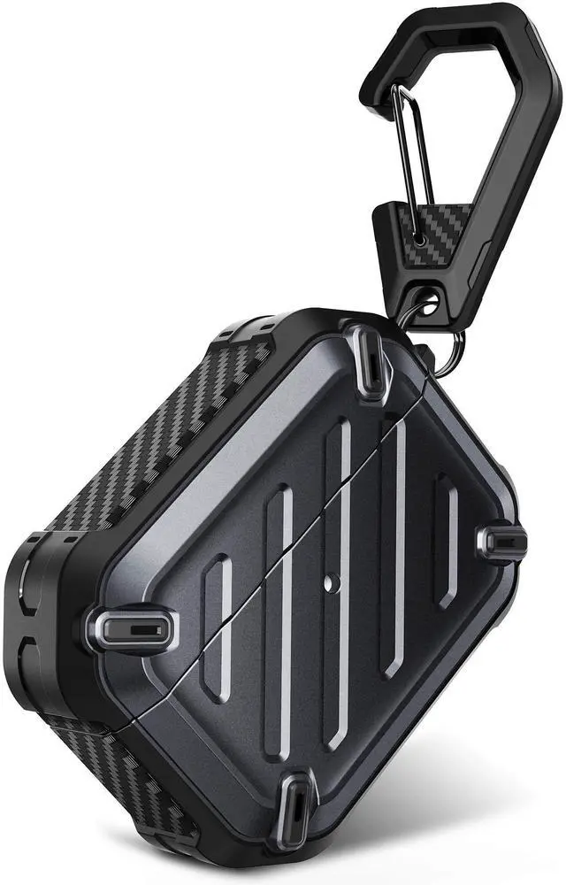 Main image of for Airpods Pro Case (2023/2022 / 2019) with Carabiner, Black | Military-Grade Drop Protection, Anti-Scratch Hard Shell Cover for AirPods Pro 1st / 2nd, Supports Wireless Charging, UB Pro