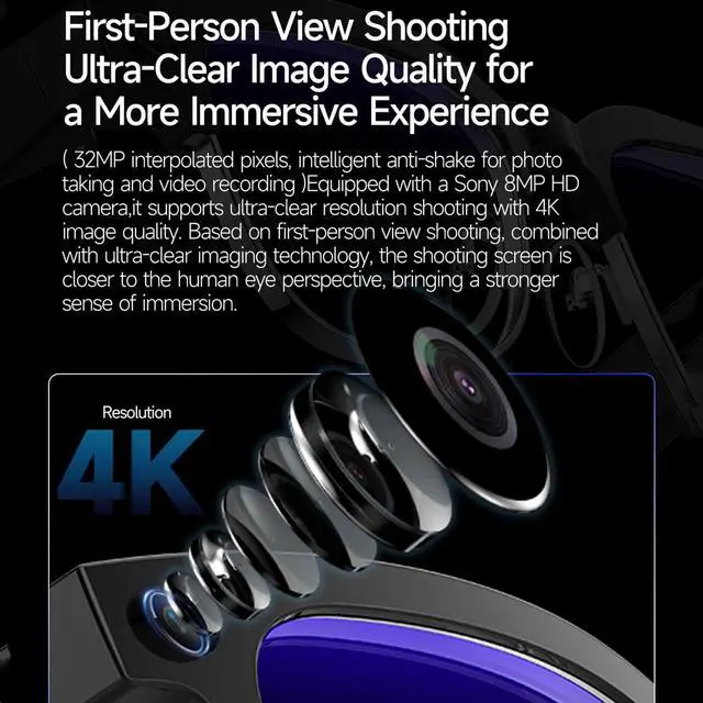Alt view image 4 of 6 - 7 in 1 AI Smart Glasses with Camera W630 | 8MP HD Video Recording, AI Voice Assistant, Real-Time Translation, Anti-Blue Light, Bluetooth Call & Music