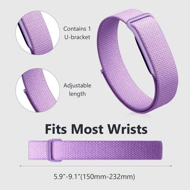 Alt view image 4 of 6 - Nylon Band Compatible with Google Fitbit Air, Breathable Woven Replacement Watch Band, Adjustable Hook and Loop Sport Wristband, Fitness and Daily Wear