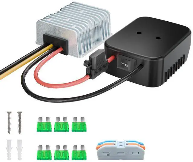 Main image of 18V to 12V Step-Down Converter for Makita 18V LXT for Power Battery Adapter Wheel, DC 12V 20A 240W Buck Converter Regulator with 30A Fuse & Wire Terminal for Golf Cart RC Car Truck Light & DIY