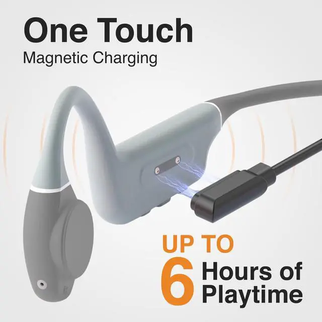Alt view image 5 of 6 - Kids Headphones, Volume-Limiting 85dB, PuroFree, Grey | Bone Conduction Headphones Bluetooth 5.3 with Built-in Mic, Sweatproof & IPX5 Waterproof, 6-Hour Battery Life, Fitness