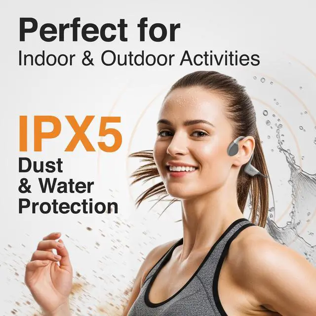 Alt view image 3 of 6 - Kids Headphones, Volume-Limiting 85dB, PuroFree, Grey | Bone Conduction Headphones Bluetooth 5.3 with Built-in Mic, Sweatproof & IPX5 Waterproof, 6-Hour Battery Life, Fitness