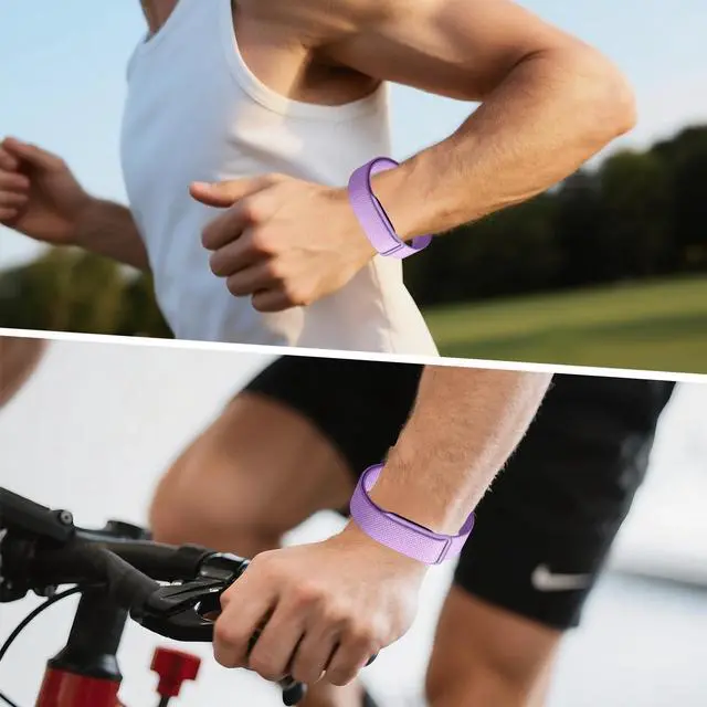 Alt view image 6 of 6 - Nylon Band Compatible with Google Fitbit Air, Breathable Woven Replacement Watch Band, Adjustable Hook and Loop Sport Wristband, Fitness and Daily Wear