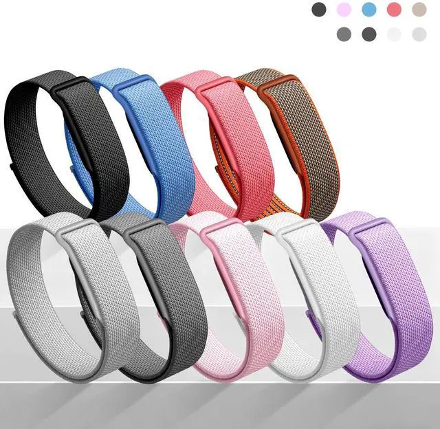 Alt view image 5 of 6 - Nylon Band Compatible with Google Fitbit Air, Breathable Woven Replacement Watch Band, Adjustable Hook and Loop Sport Wristband, Fitness and Daily Wear