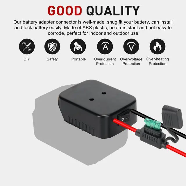 Alt view image 7 of 7 - 18V to 12V Step-Down Converter for Makita 18V LXT for Power Battery Adapter Wheel, DC 12V 20A 240W Buck Converter Regulator with 30A Fuse & Wire Terminal for Golf Cart RC Car Truck Light & DIY