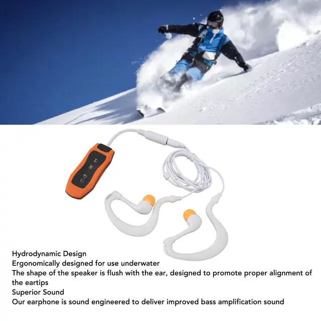 Alt view image 3 of 7 - MP3 Player for Swimming, Headphones with Long Cord, Mp3 Swimming Underwater, Sound Effect, Full Cycle, 8GB (8GB)