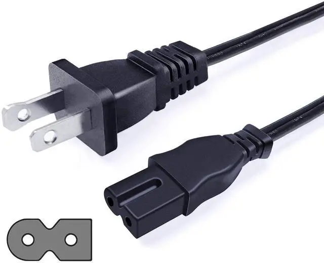 Main image of 8ft Power Cord Replacement for Bose 321 Speaker System 2 Prong AC Cable | Replacement for Bose Cinemate I II III GS GSX Acoustimass 10 Series IV