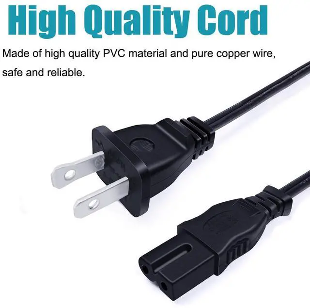 Alt view image 4 of 6 - 8ft Power Cord Replacement for Bose 321 Speaker System 2 Prong AC Cable | Replacement for Bose Cinemate I II III GS GSX Acoustimass 10 Series IV