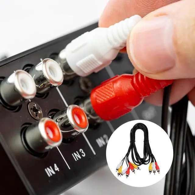 Alt view image 6 of 6 - AV Audio Video Splitter Cable, 3 RCA Male Jack to 6 RCA Male Jack 5ft Composite Video Splitter Adapter Output Cables Cord