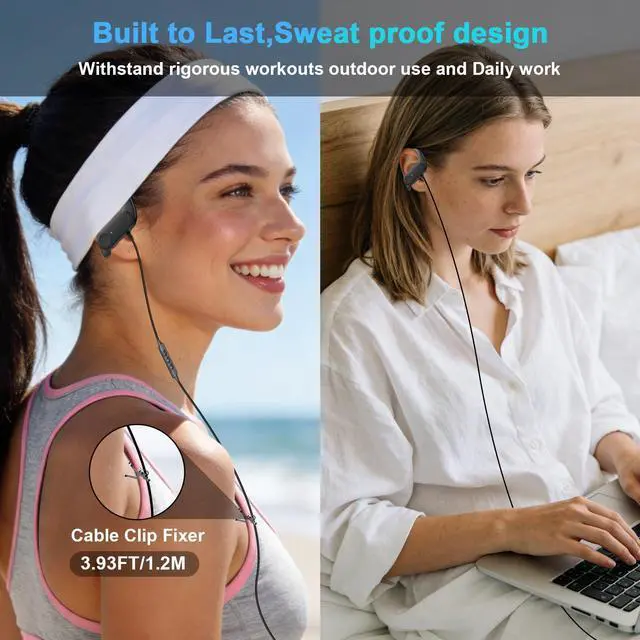 Alt view image 6 of 6 - USB C Headphones Wired Over Ear Earbuds for iPhone 17 16 Pro Max 15 | Type C Running Sport Headphones Wired Earphone with Ear Hooks Loop Mirophone for Samsung S26 S25 Ultra S24 S23/iPad A16 11th
