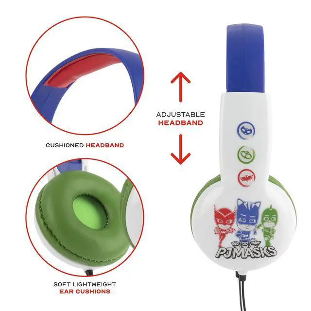 Alt view image 3 of 6 - PJ Masks Kids Safe Over The Ear Headphones HP2-03120| Kids Headphones, Volume Limiter for Developing Ears, 3.5MM Stereo Jack, Recommended for Ages 3-9, by