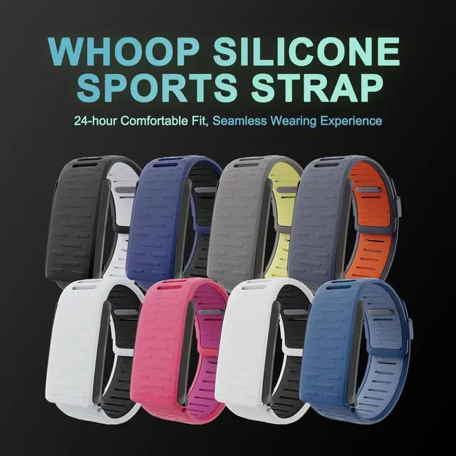 Alt view image 7 of 7 - Silicone Wristband Compatible with Whoop 4.0, Quick fit Soft and Washable Sports Loop Strap for Men & Women