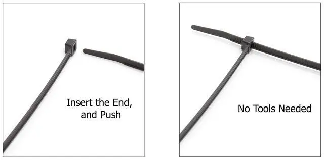 Alt view image 2 of 7 - 7-Inch Zip Ties - Indoor/Outdoor Cable Ties for Cord and Wire Management, No Tools Needed - Strong Nylon Cable Holders 7 IN, 100 Pack, Black