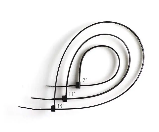 Alt view image 6 of 7 - 7-Inch Zip Ties - Indoor/Outdoor Cable Ties for Cord and Wire Management, No Tools Needed - Strong Nylon Cable Holders 7 IN, 100 Pack, Black