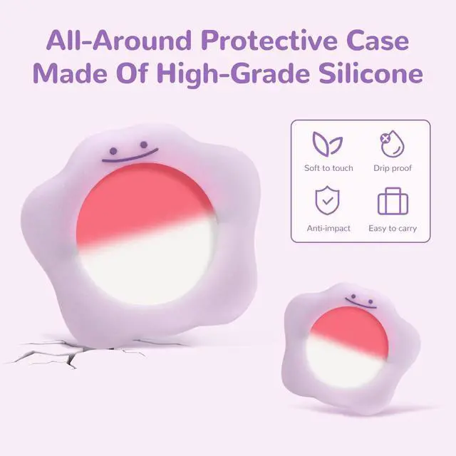 Alt view image 3 of 7 - Luminous Silicone Protective Case Compatible with Poke GO Plus + 2023 with Wrist Strap and Carabiner Clip, Soft Silicone Cover Case for Poke GO Plus - YGZRNG