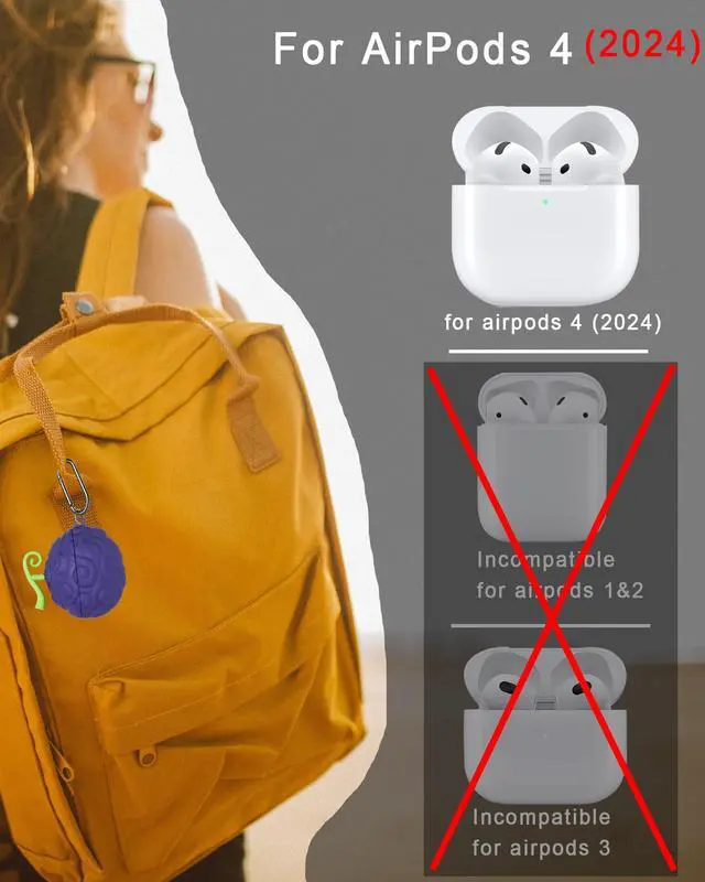 Alt view image 2 of 7 - 2Pack Devi Fruit for AirPods 4th Case Cute 2024 Released, Cute 3D Cartoon Silicone for Devil Fruit Cover Accessories for AirPods 4st Generation Case for Boy Girl with Cleaning Pen(Devil Fruit)