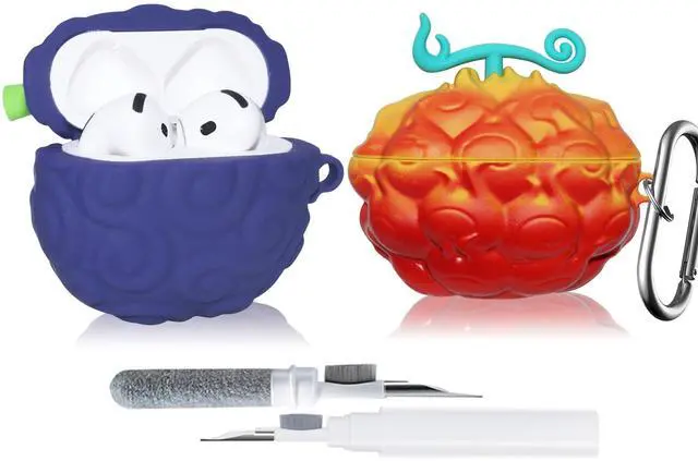 Main image of 2Pack Devi Fruit for AirPods 4th Case Cute 2024 Released, Cute 3D Cartoon Silicone for Devil Fruit Cover Accessories for AirPods 4st Generation Case for Boy Girl with Cleaning Pen(Devil Fruit)