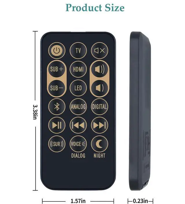 Alt view image 7 of 7 - Replacement Remote Control for Klipsch Soundbar RSB-3 RSB-8 RSB-6 R4B R-4B RSB-11 RSB-14 Sound Bar