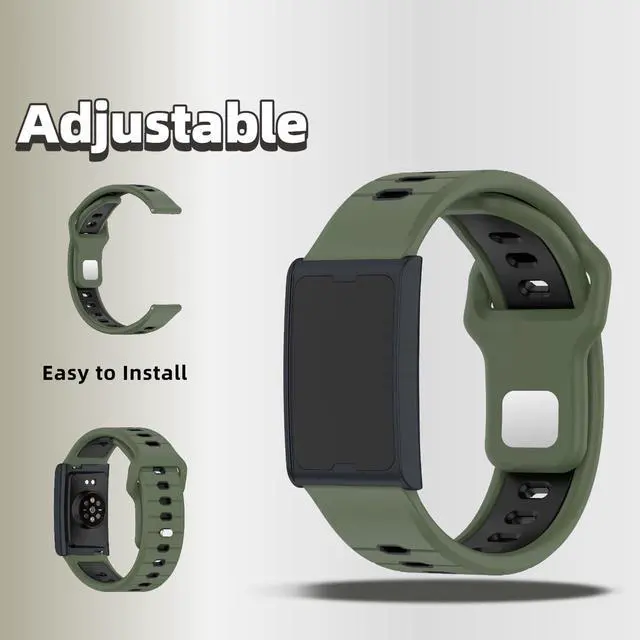 Alt view image 5 of 6 - 3 Pack Compatible for Amazfit Helio Strap Silicone Band- Soft Breathable Waterproof Sport, Adjustable for Women Men