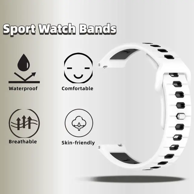 Alt view image 4 of 6 - 3 Pack Compatible for Amazfit Helio Strap Silicone Band- Soft Breathable Waterproof Sport, Adjustable for Women Men