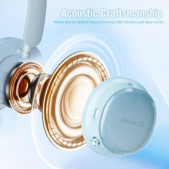 Alt view image 4 of 7 - Q3 On Ear Bluetooth Headphones with Active Noise Cancelling, 100H Battery, Ultra-Soft Fit, Lightweight for Work and Travel, Brown and Black