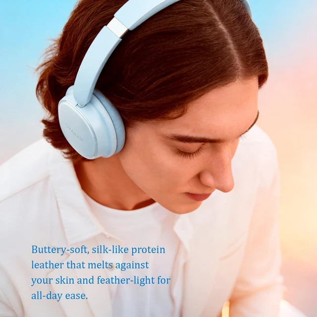Alt view image 6 of 7 - Q3 On Ear Bluetooth Headphones with Active Noise Cancelling, 100H Battery, Ultra-Soft Fit, Lightweight for Work and Travel, Brown and Black
