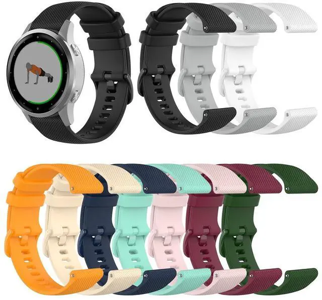 Alt view image 2 of 7 - Bands Compatible with Garmin Venu 4 41mm/Vivoactive 4S/Vivomove 3S/Venu 2S/Venu 3S/Forerunner 255S 265S Band, Silicone Quick Release Straps 18MM Replacement Wristband (10 Colors)