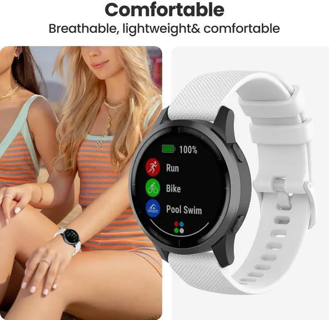 Alt view image 5 of 7 - Bands Compatible with Garmin Venu 4 41mm/Vivoactive 4S/Vivomove 3S/Venu 2S/Venu 3S/Forerunner 255S 265S Band, Silicone Quick Release Straps 18MM Replacement Wristband (10 Colors)
