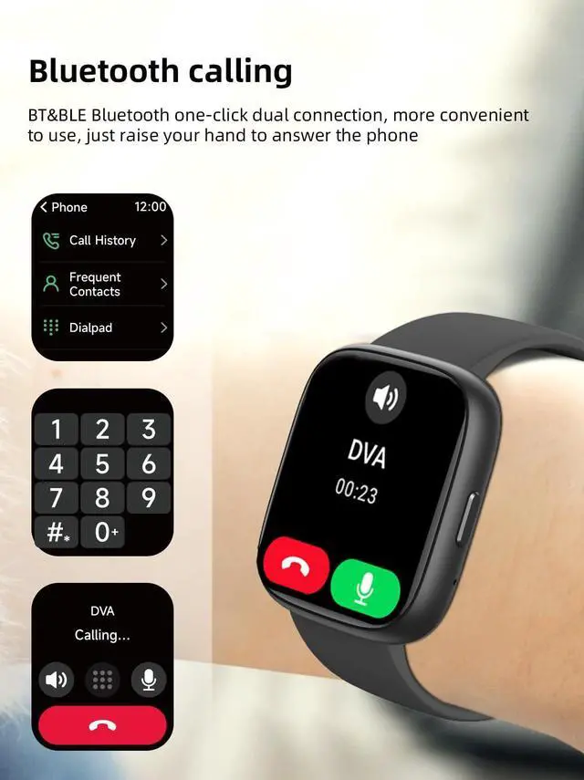 Alt view image 6 of 6 - Ostark Smart Watch, Alexa Built-in, Bluetooth Call, 1.83" Touch Screen | hands-free voice control, 24/7 tracking heart rate, SpO2 and sleep status, Compatible with Android & iOS