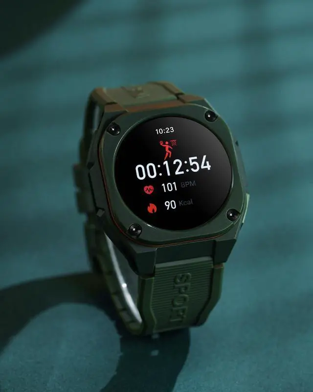 Alt view image 6 of 6 - Easfone B3 Sport Smart Watch, 1.28" AMOLED Fitness Watch with Heart Rate/Sleep/IP68 Waterproof/120+ Sports Modes, Pedometer, Sport Smart Watch for Android iOS (Army Green)