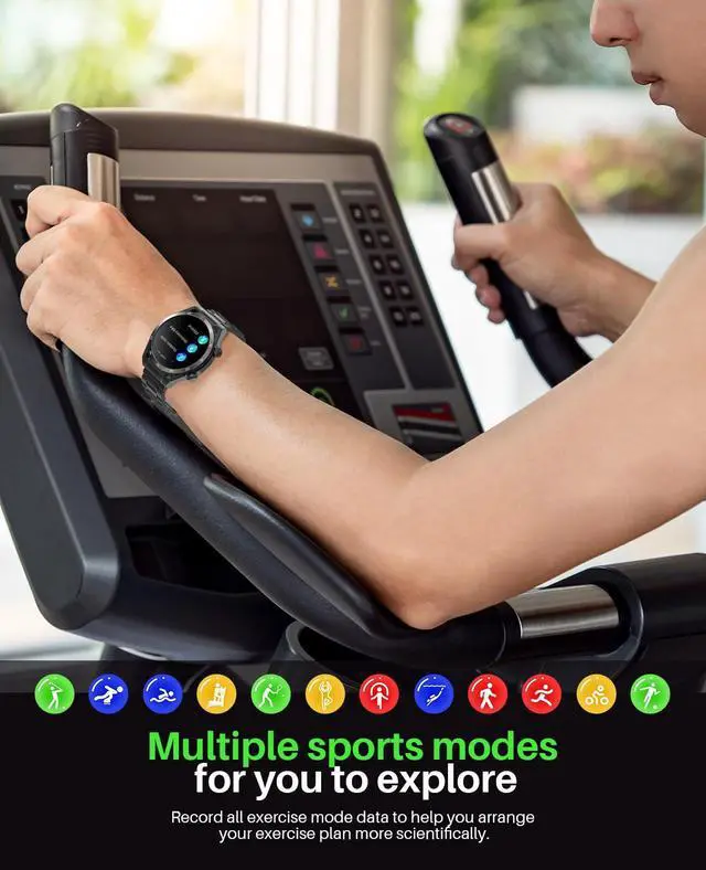 Alt view image 5 of 6 - Smart Watches for Men with Blood Pressure, 1.39" HD Fitness Watch, Smartwatches with Heart Rate Blood Oxygen Sleep Monitor for Android and iPhone, Comes with Replaceable Silicone Strap