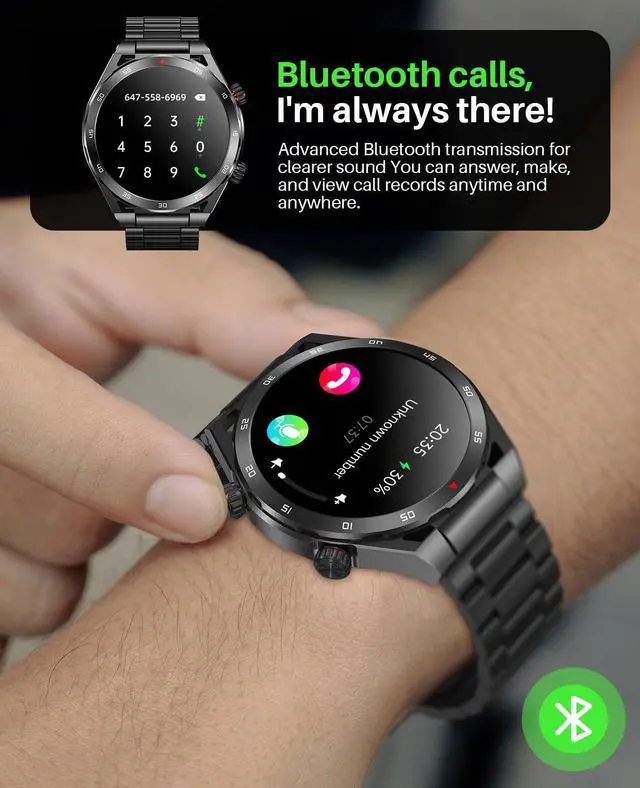 Alt view image 3 of 6 - Smart Watches for Men with Blood Pressure, 1.39" HD Fitness Watch, Smartwatches with Heart Rate Blood Oxygen Sleep Monitor for Android and iPhone, Comes with Replaceable Silicone Strap