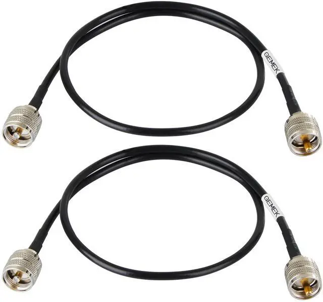 Main image of 2ft 2PCS KMR195 PL259 Male to Male Coaxial Cable Low Loss UHF CB Coax Cable for HAM Radio, VHF Radio, SWR Meter, Antenna Analyzer