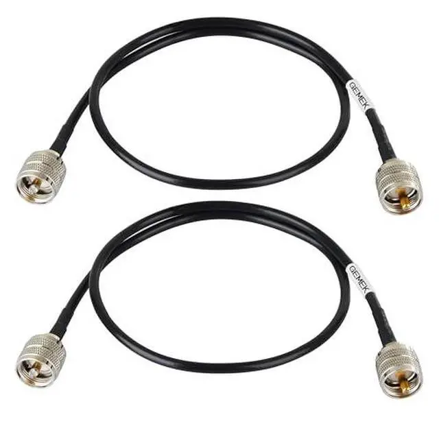 Alt view image 6 of 6 - 2ft 2PCS KMR195 PL259 Male to Male Coaxial Cable Low Loss UHF CB Coax Cable for HAM Radio, VHF Radio, SWR Meter, Antenna Analyzer