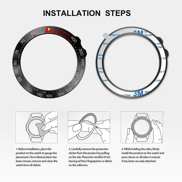 Alt view image 3 of 4 - Titanium Metal Bezel Ring Compatiable with Fenix 5X Plus Bezel Ring Adhesive Cover Anti Scratch & Collision Protector for Men (Titanium- Not Fit Fenix 5 / 5X)