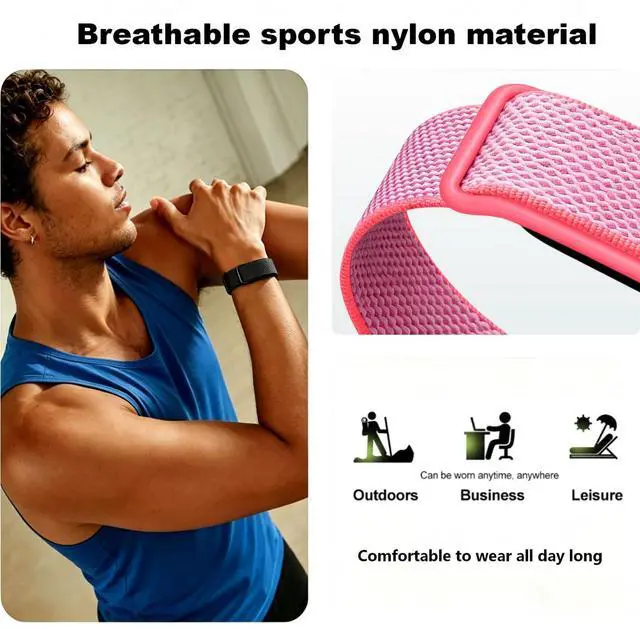 Alt view image 3 of 6 - Nylon Sport Band Compatible with Google Fitbit Air,Soft Breathable Wristband Replacement Compatible with Fitbit Air Fitness,Micro-Adjustable Performance Loop for Screenless Tracker