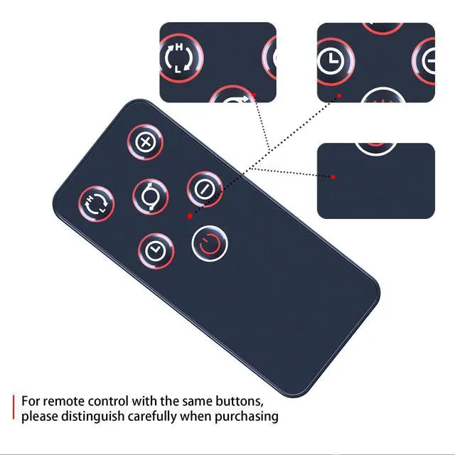 Alt view image 3 of 4 - New Replacement Remote Control for Lasko 6435 Designer Series, 5160 5790 5521 751320 Oscillating Ceramic, CT30750 CT30754 CT30753 5790Digital Ceramic Tower Heater