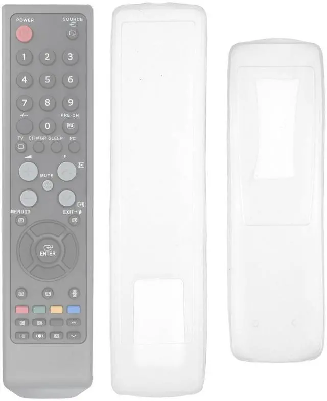 Main image of 3-Pack Clear Silicone Remote Control Protective Covers Waterproof Sleeves for TV and Air Conditioner Remotes, Universal Stretchy Protection Case for Button Visibility