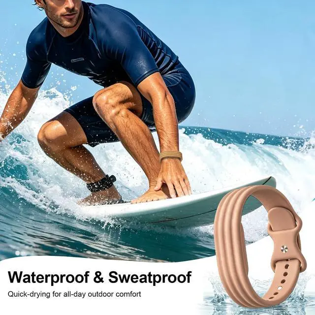 Alt view image 5 of 7 - 3 Pack Silicone Watch Bands for Google Fitbit Air, Soft Sport Waterproof Replacement Wristband Strap for Fitbit Air Women Men