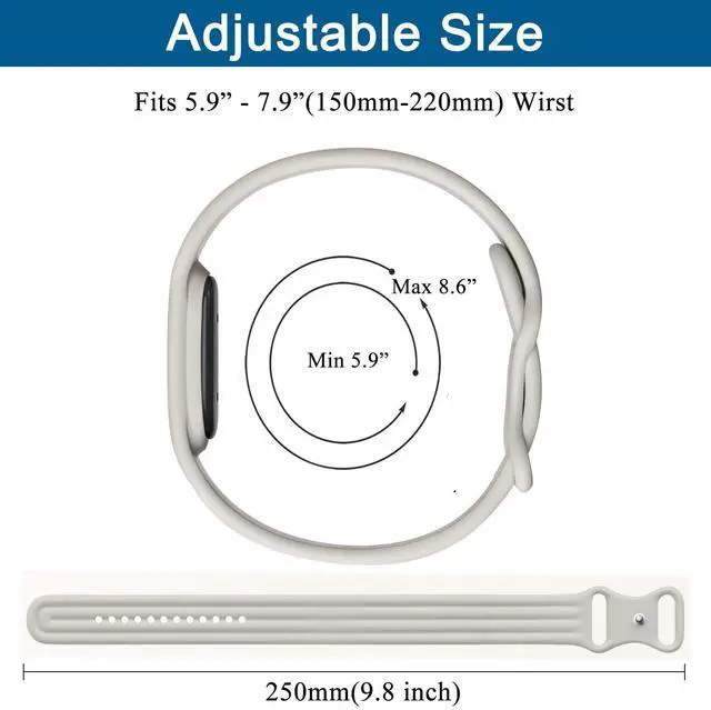 Alt view image 4 of 7 - 3 Pack Silicone Watch Bands for Google Fitbit Air, Soft Sport Waterproof Replacement Wristband Strap for Fitbit Air Women Men