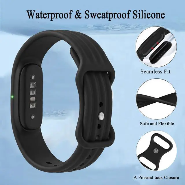 Alt view image 3 of 7 - 3 Pack Silicone Watch Bands for Google Fitbit Air, Soft Sport Waterproof Replacement Wristband Strap for Fitbit Air Women Men