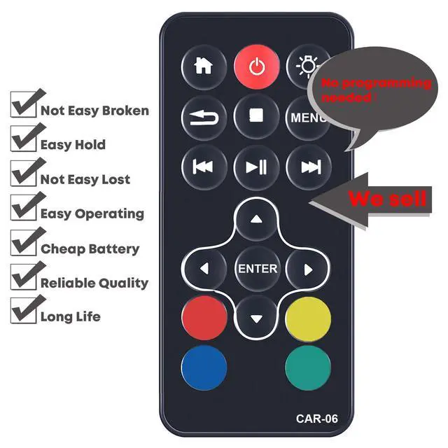 Alt view image 2 of 7 - Replacement Remote Control for Honda Odyssey Elite/Touring/EX-L/EX Rear Entertainment DVD 39560-THR-A020-M1 39560THRA020 2018 2019 2020 2021 2022 2023