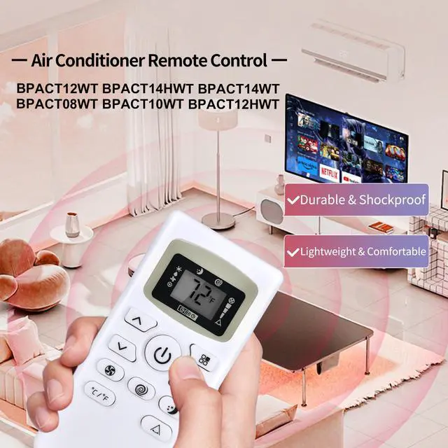 Alt view image 2 of 7 - New AC Replacement Remote Control fit for Black+Decker BPACT12WT BPACT14HWT BPACT14WT BPACT08WT BPACT10WT BPACT12HWT Portable Air Conditioner